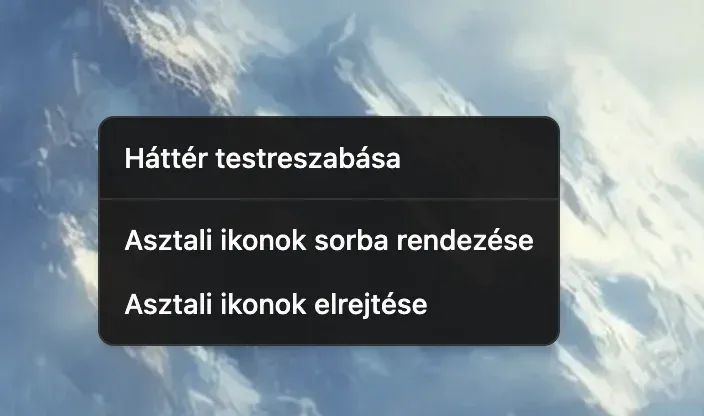 Placeholder: Helyi menü megnyitva az asztalon