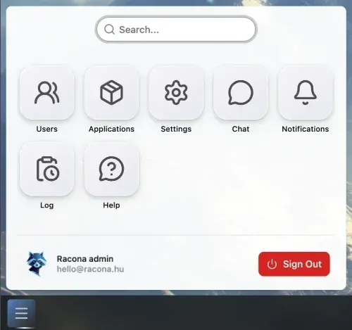 Placeholder: Start Menu opened in grid view with applications
