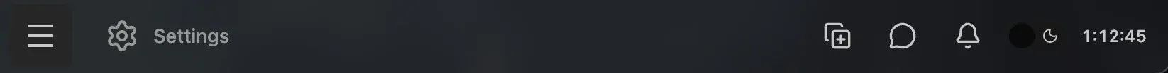 Placeholder: Taskbar elements labeled - Start menu button, application buttons, clock, theme switcher, notification icon